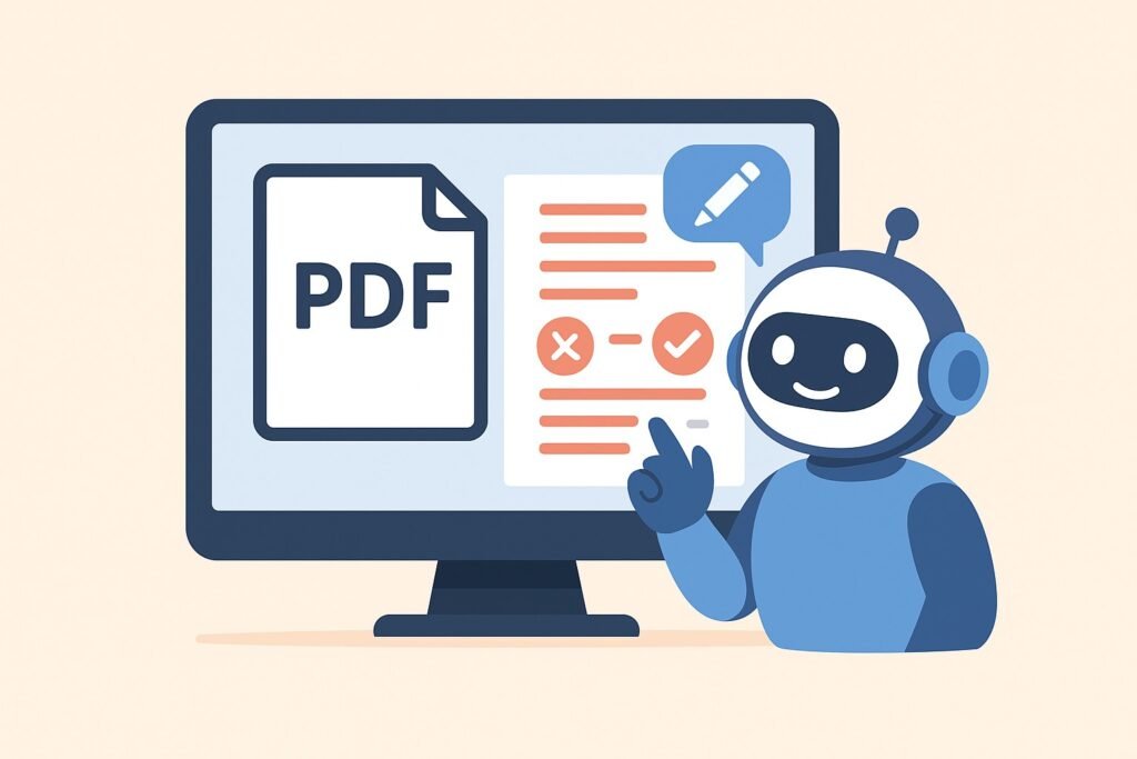 AI assistant analysing and editing PDF document